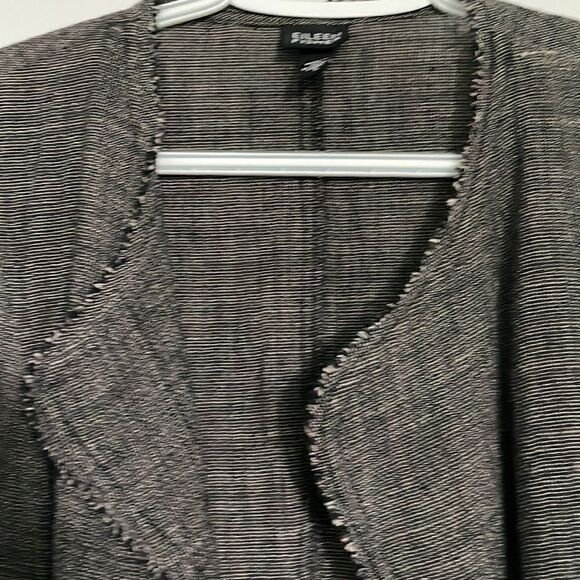 Eileen Fisher Fringed Linen Blend Jacket - Picture 2 of 5